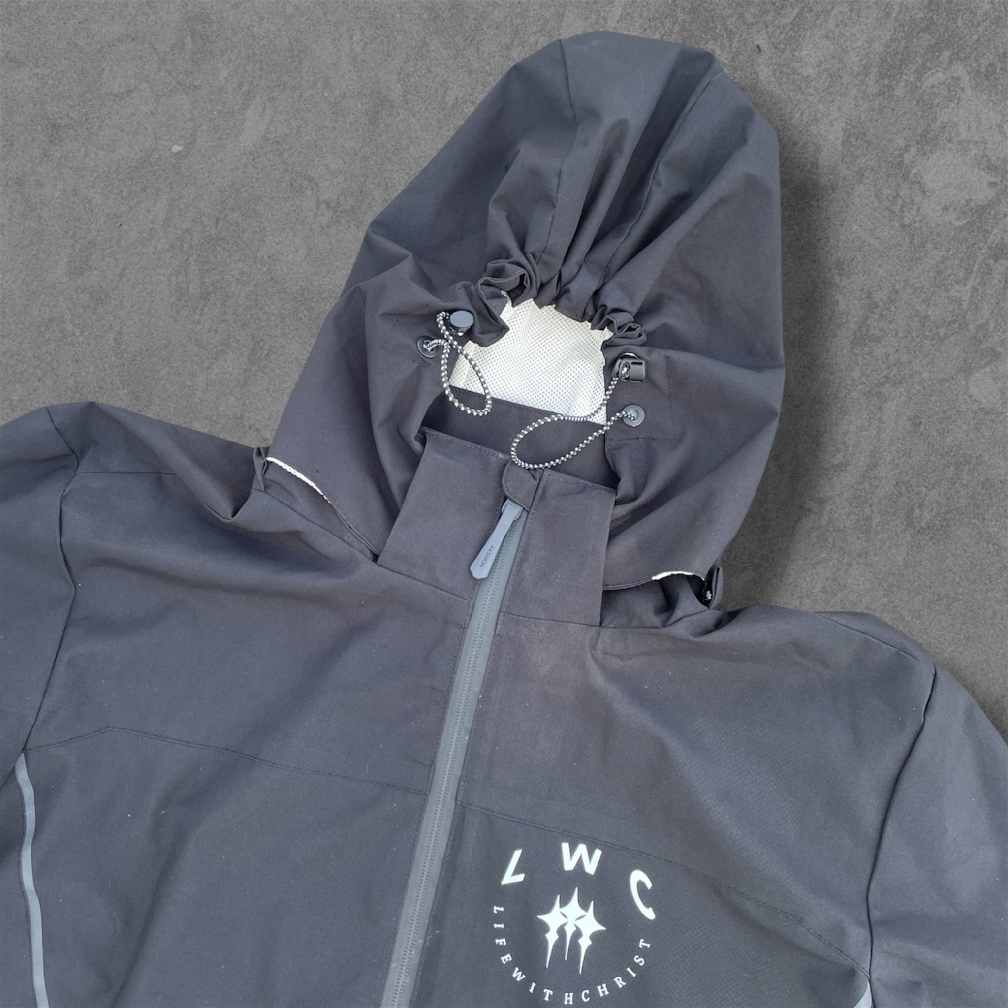 Life With Christ--Rain Jacket--black