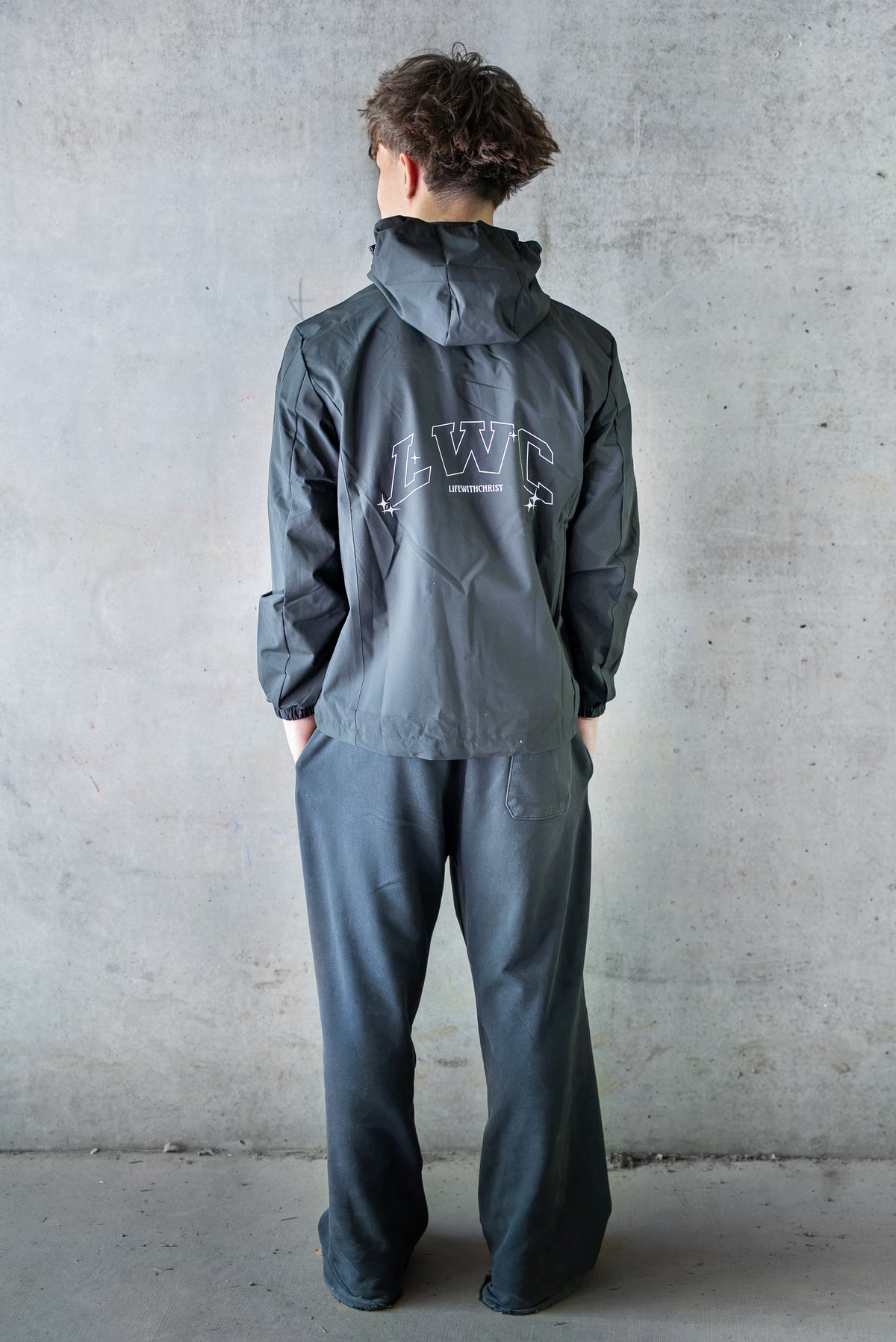 Life With Christ--Rain Jacket--black