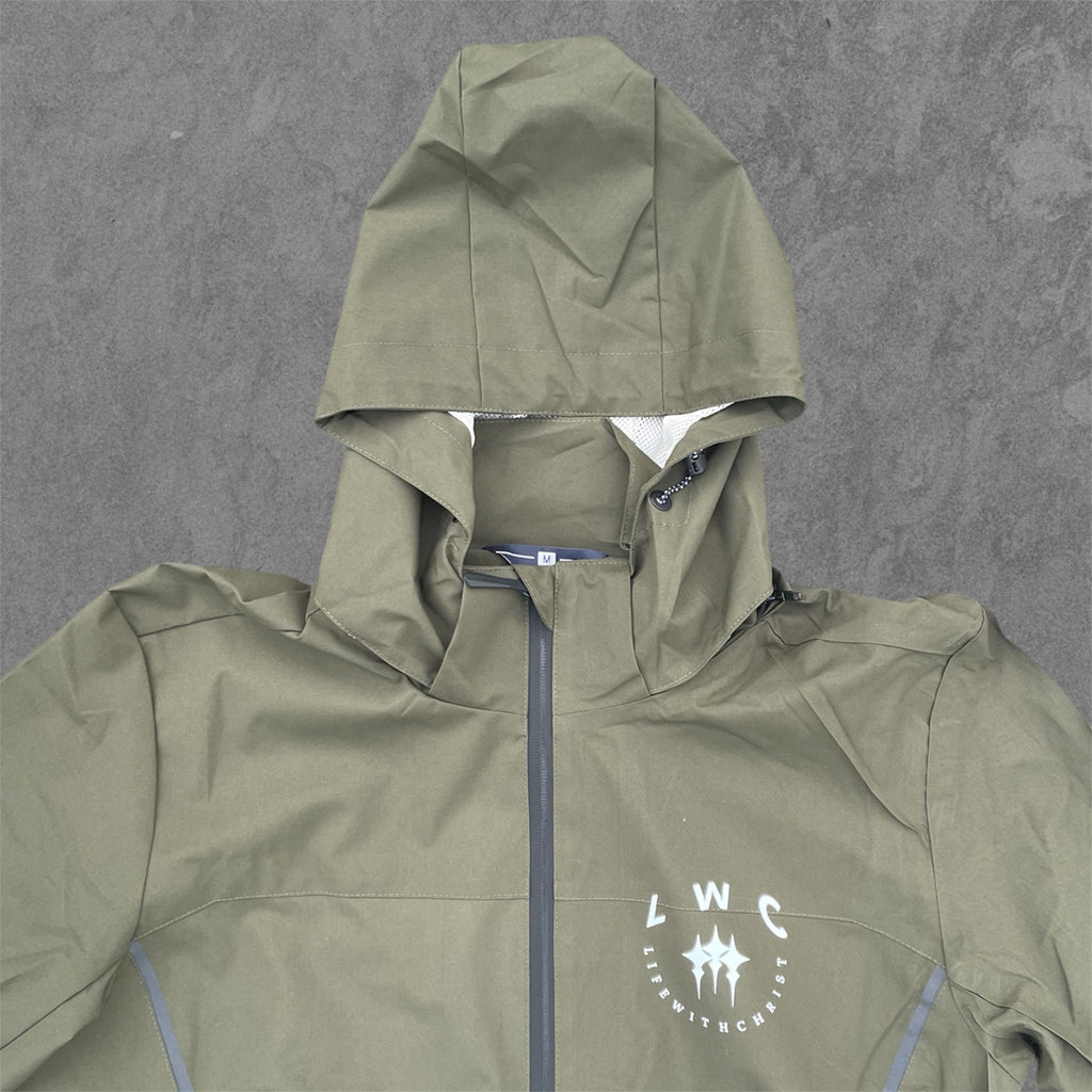 Life With Christ--Rain Jackets--olive green
