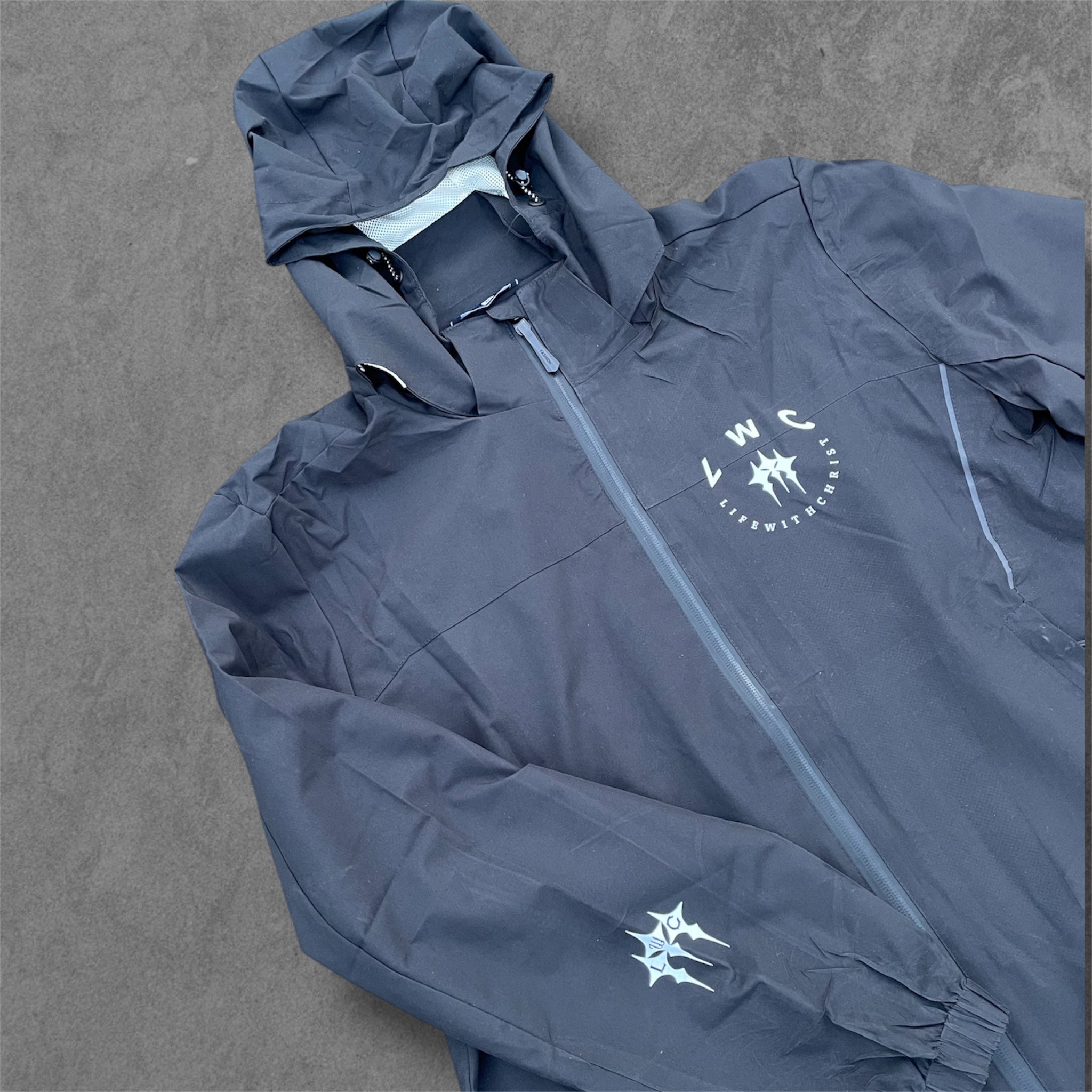 Life With Christ--Rain Jacket--black