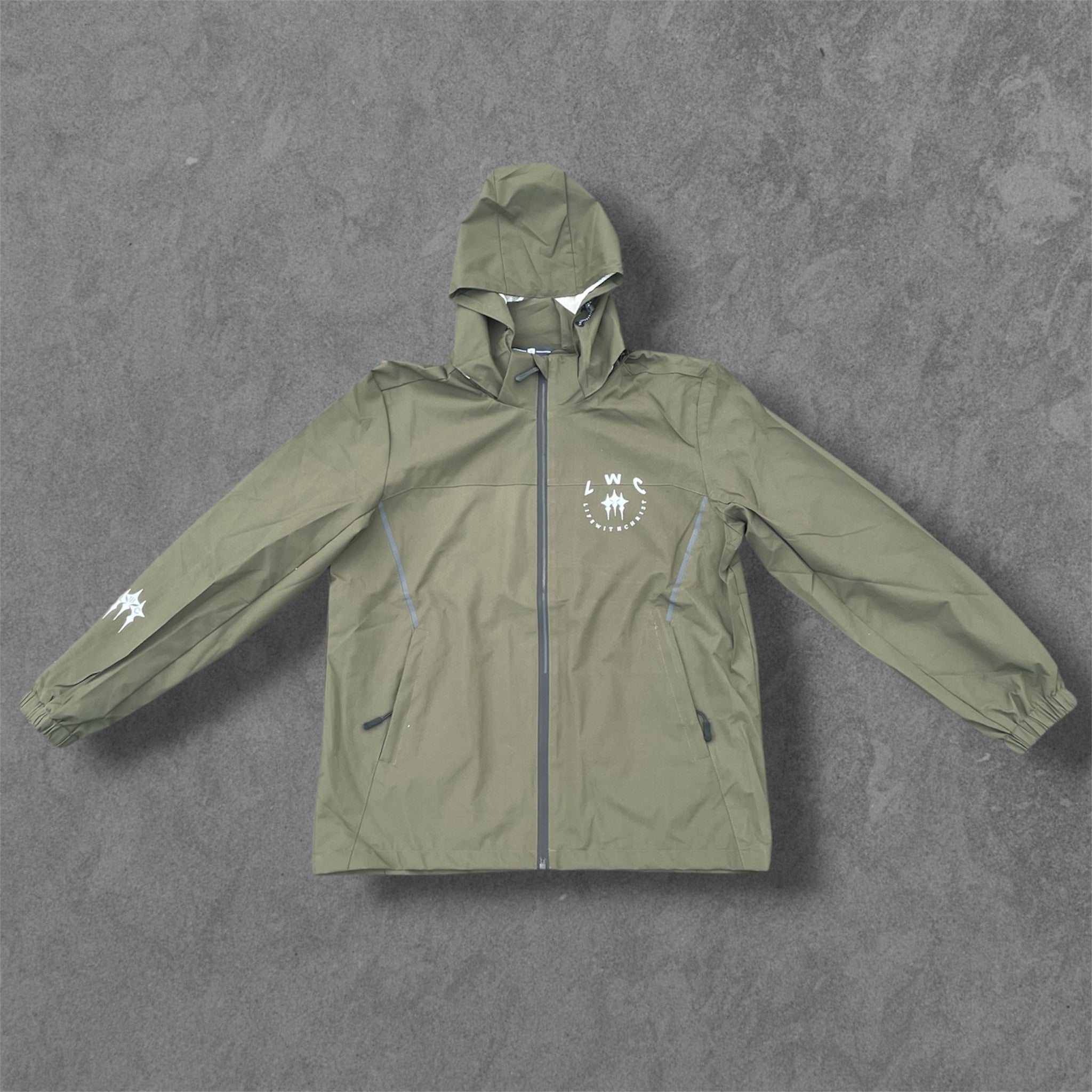 Life With Christ--Rain Jackets--olive green